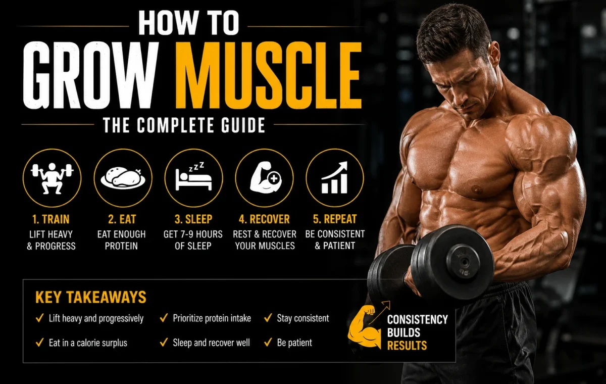 How to Grow Muscle: The Best Complete Beginner’s Guide (2026)
