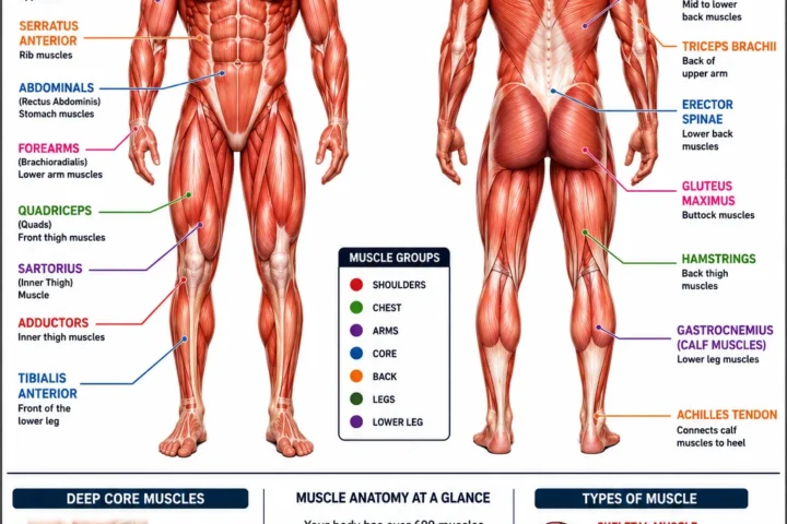 Muscle Anatomy Chart: The best Major Muscles Explained 2026