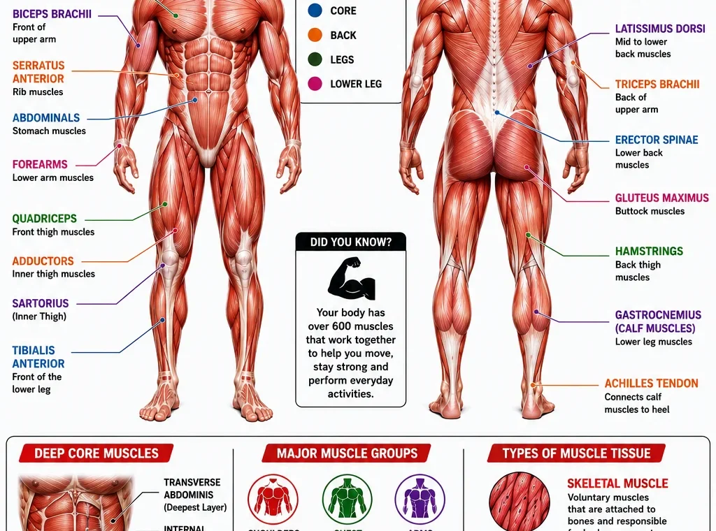 Muscular System Diagram: The best  Major Muscles Explained 2026