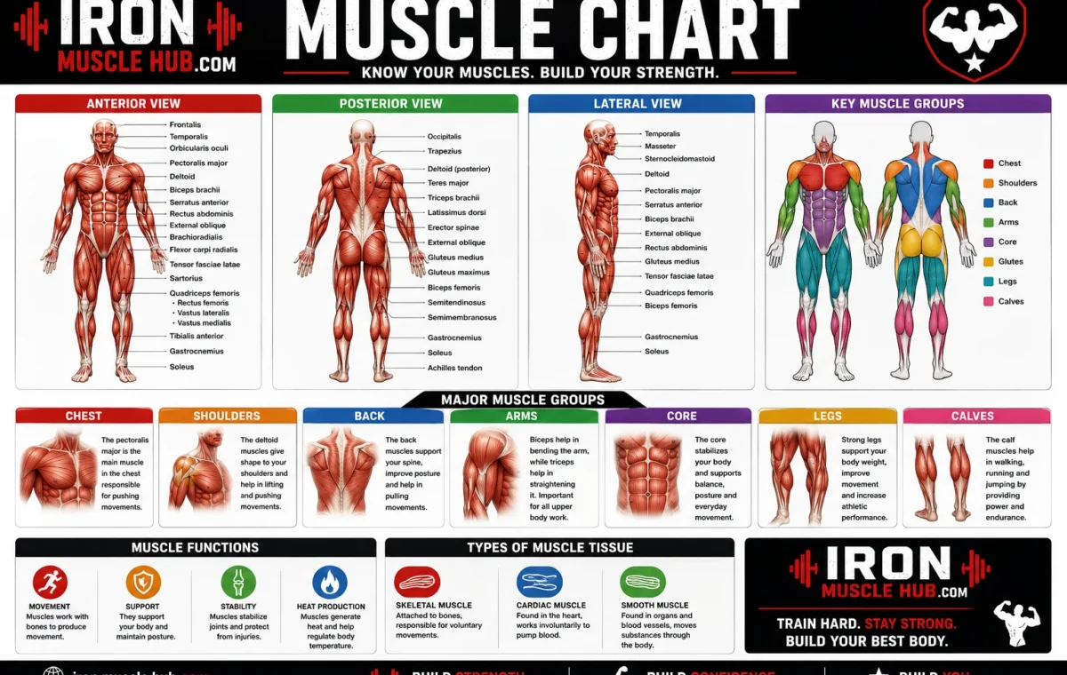 Muscle Chart: The best Major Muscles Explained Simply 2026