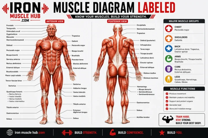 Muscle Diagram Labeled: The best Major Muscles Explained 2026