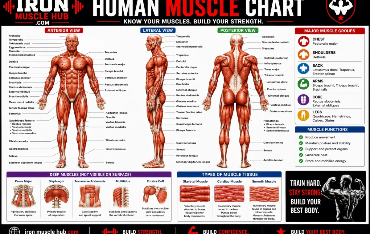Human Muscle Chart: Best Major Muscles & Functions 2026