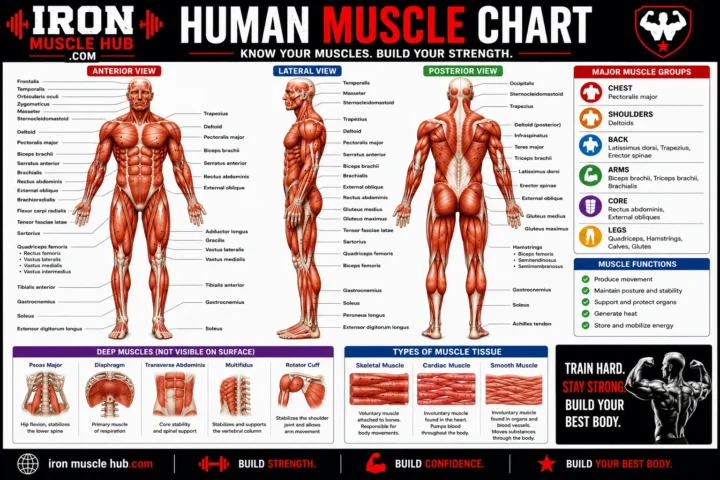 Human Muscle Chart: Best Major Muscles & Functions 2026