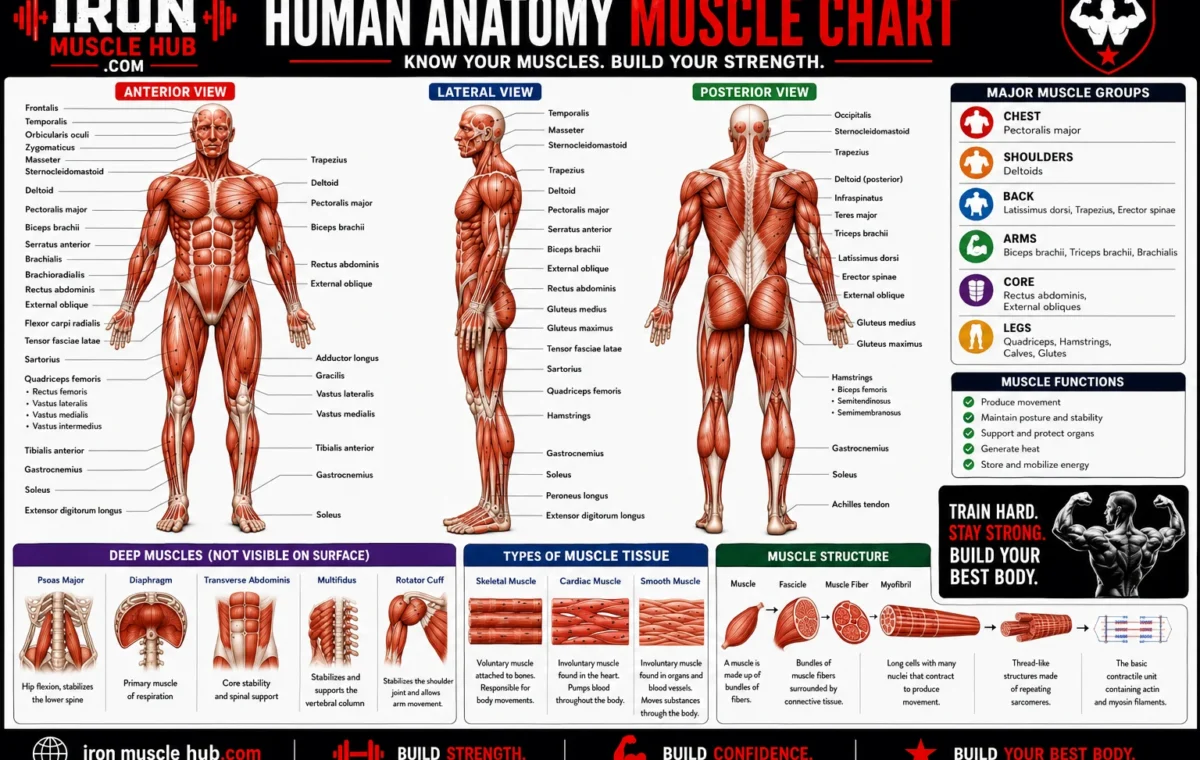 Human Anatomy Muscle Chart: Best Major Muscles Explained 2026