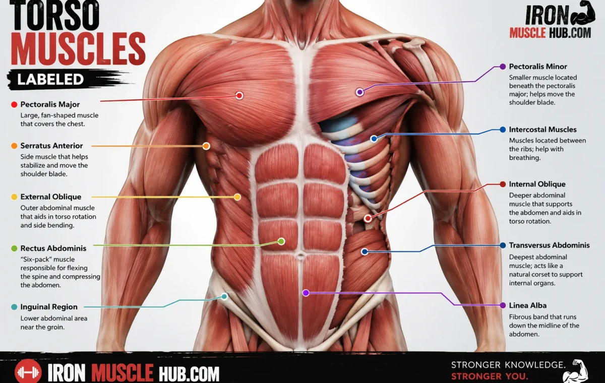 Torso Muscles Labeled: Best Names, Locations & Functions 2026