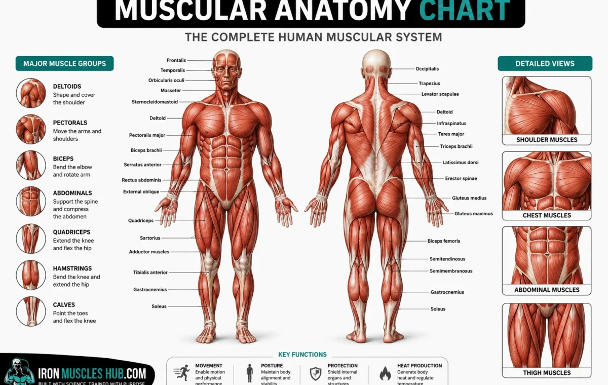 Muscular Anatomy Chart: The best Major Muscles Explained 2026