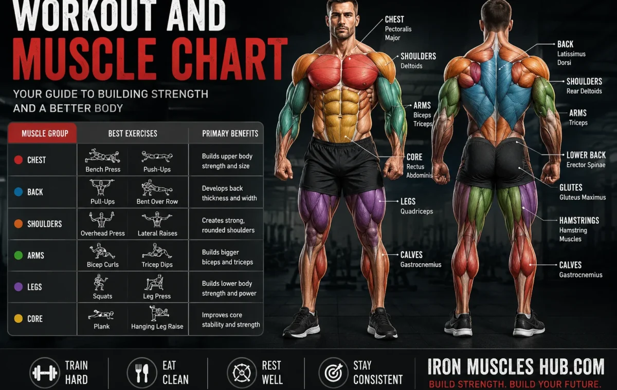 Workout and Muscle Chart for Beginners: Amazing Guide 2026