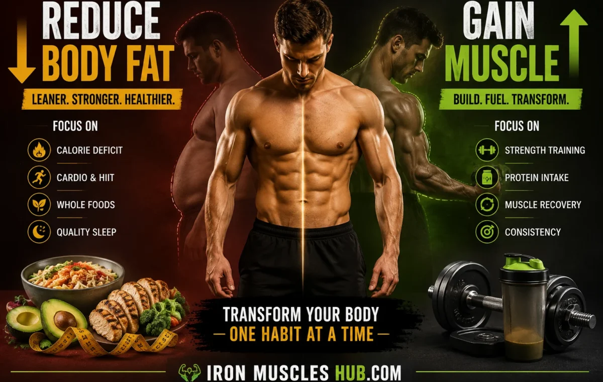 How to Reduce Body Fat Gain Muscle Naturally 2026
