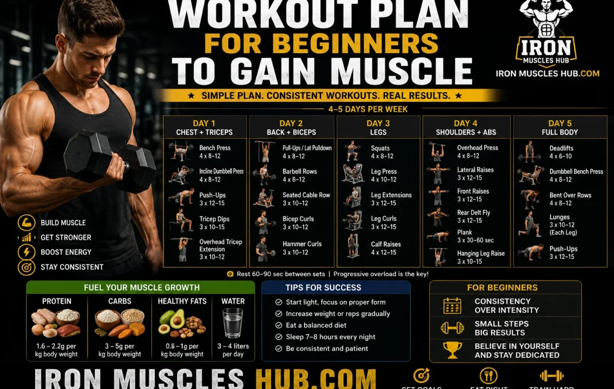 Workout Plan for Beginners to Gain Muscle Best  2026
