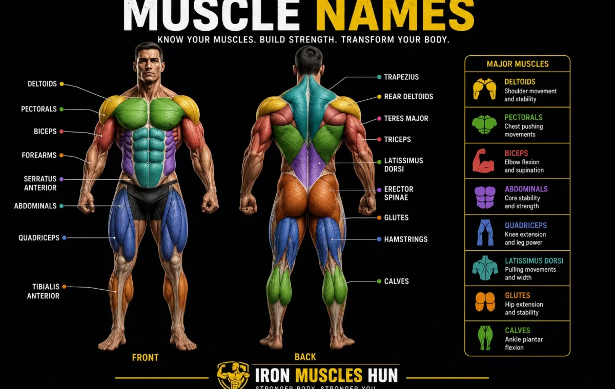 Muscle Names: Best 50+ Major Muscles Explained Simply 2026