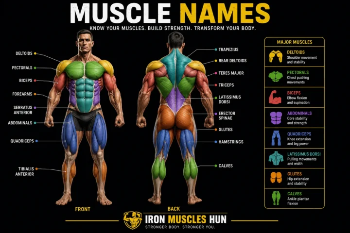 Muscle Names: Best 50+ Major Muscles Explained Simply 2026