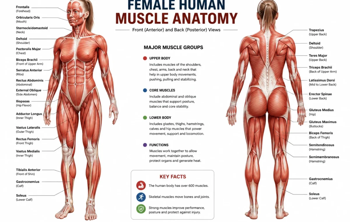 Female Muscle Anatomy: The best Complete Guide to Major Muscles 2026