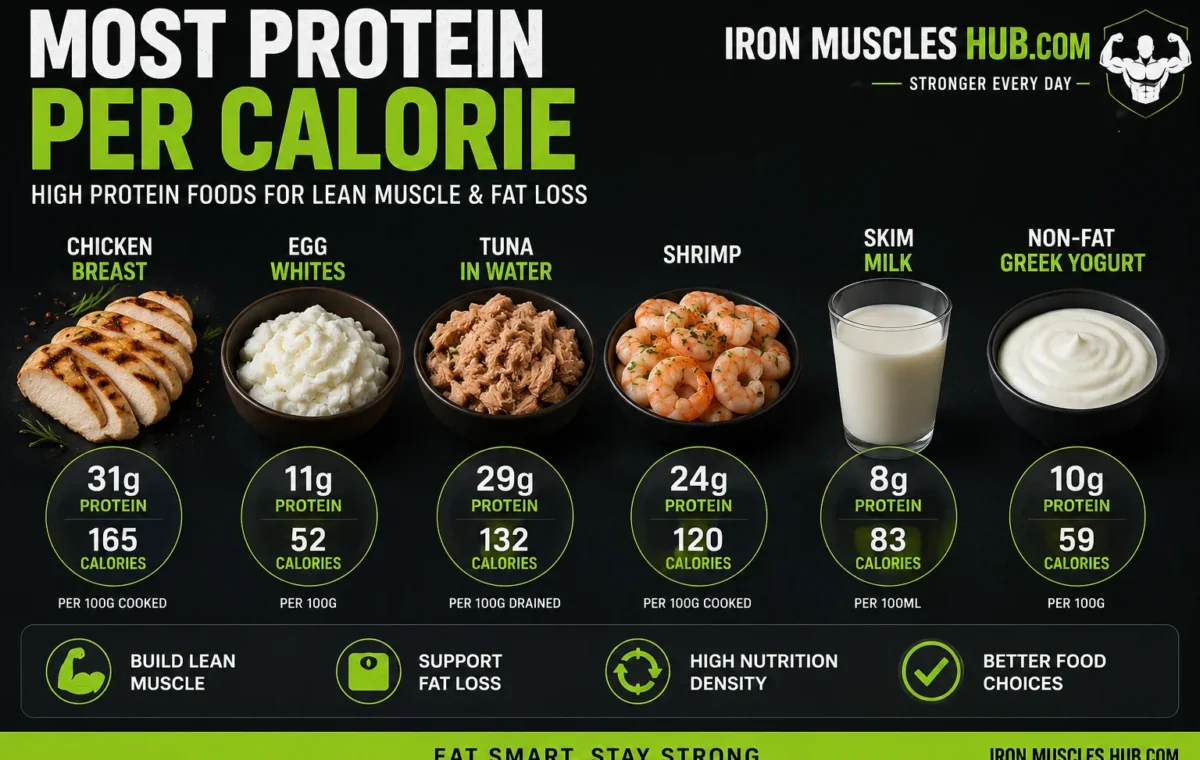 Most Protein Per Calorie: 15 Best Foods 2026