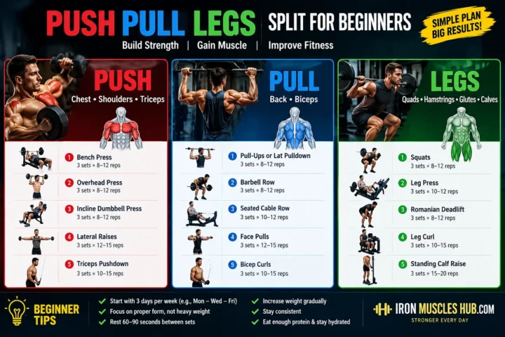 Push Pull Legs Split for Beginners: 3-Day Plan 2026