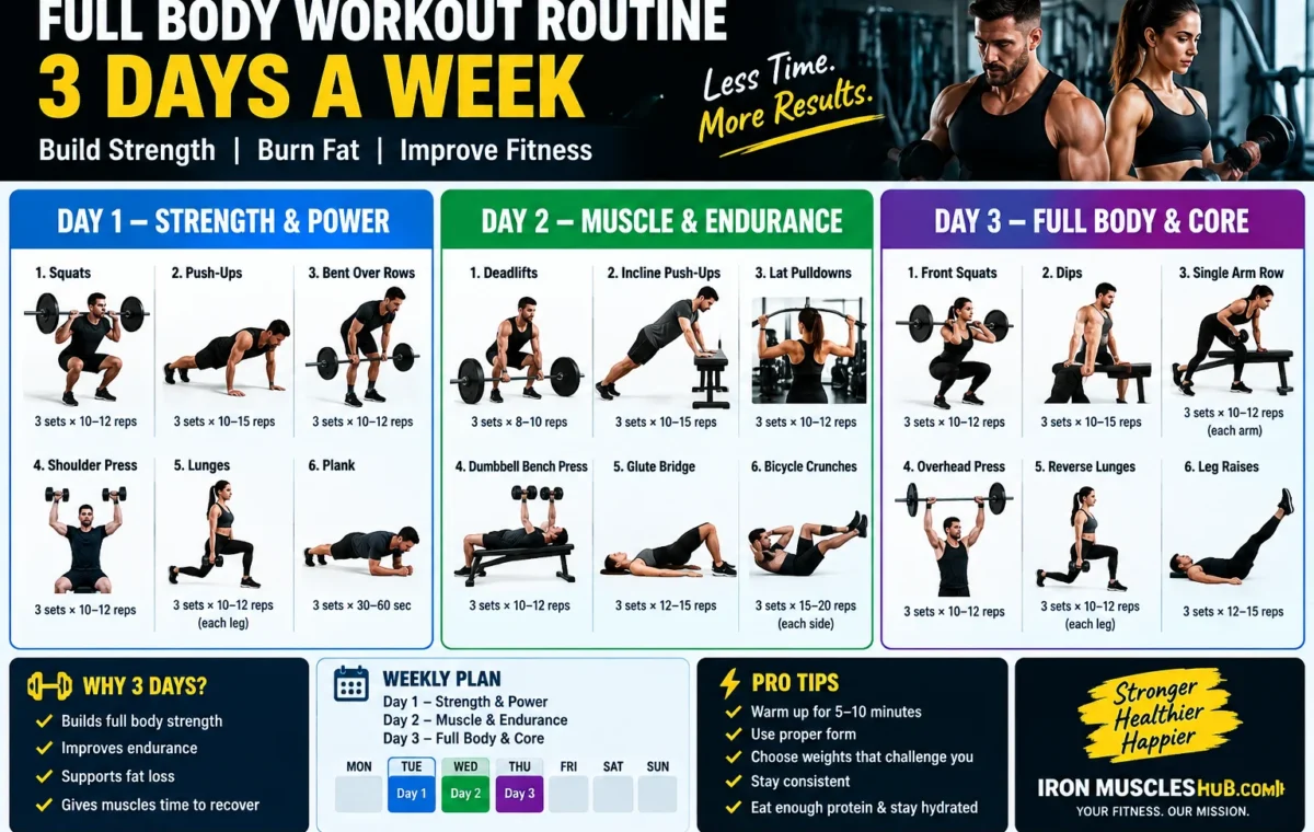 Full Body Workout Routine 3 Days a Week Amazing 2026